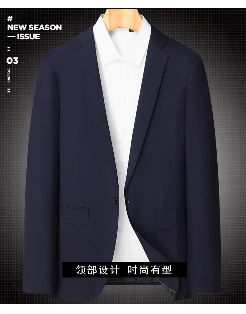 Blazer Masculino Men's Fashion Business Trend British Style Gentleman Slim Professional Formal Dress Wedding Men's Summer Suit