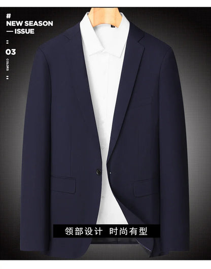 Blazer Masculino Men's Fashion Business Trend British Style Gentleman Slim Professional Formal Dress Wedding Men's Summer Suit