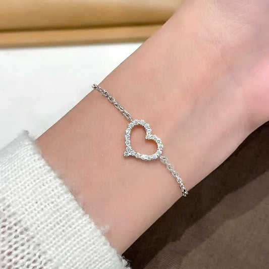 Bracelets de l'Amour en Moissanite 2 mm pour Femmes, en Argent Sterling 925 Plaqué Or 18 carats, Bijoux de Luxe