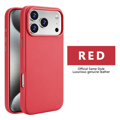 Official Leather Case for MagSafe Wireless Charging Case for IPhone 17 Pro Max Air 16 15 14 13 Pro Max Original Anti-Drop Cover