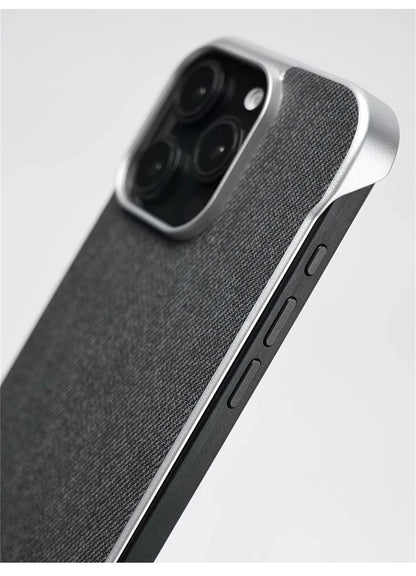 Ultra Thin Frameless Cloth Texture Magnetic Case For iPhone 17 Air 16 Pro Max 15 14 MagSafe Wireless Charge Borderless Hard Cove
