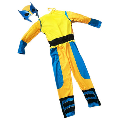 Muscle Costume Movie Superhero Mask Outfit Halloween Mask Performance Costume Children's Holiday Party Wolf Claws Props Gift