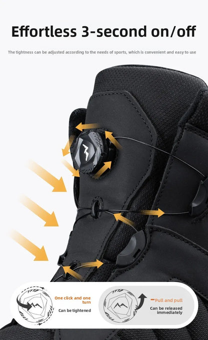 Mens Snow Boots Thickened Velvet Winter Boots Rotating Buckle Design Mid-calf Boots Plush Warm Cotton Shoes for Men Botas Hombre