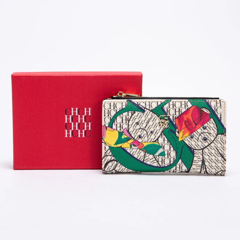 Women's Wallet CHCH Fashion Letter Cartoon Pattern Classic Retro Long Storage Wallet PVC Material Bag