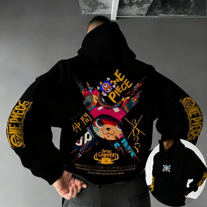 One Piece Men's Hoodie Sweatshirt Tony Tony Chopper Japan Anime Spring Autumn and Winter Boys Long-sleeved Parent-child Outfit