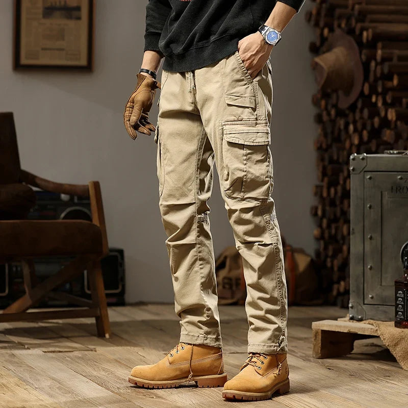 New Men Fashion Military Cargo Army Pants Slim Regualr Straight Fit Cotton Multi Color Camouflage Green Yellow Trousers BL7606