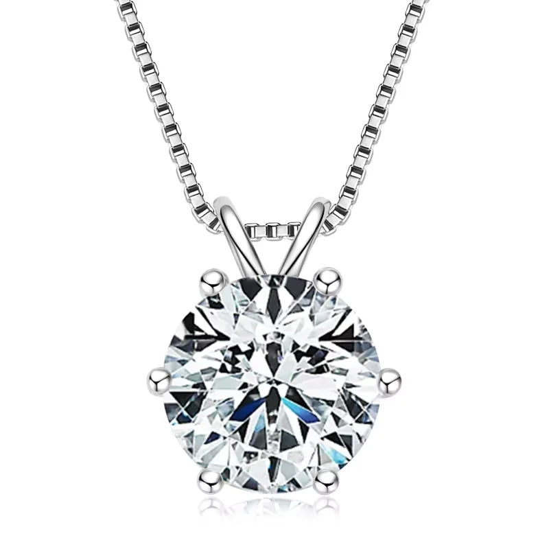 0.5ct-5ct Moissanite Pendant Necklace With Certificate For Women Original Real 925 Silver Chain Solitaire Drop Necklaces