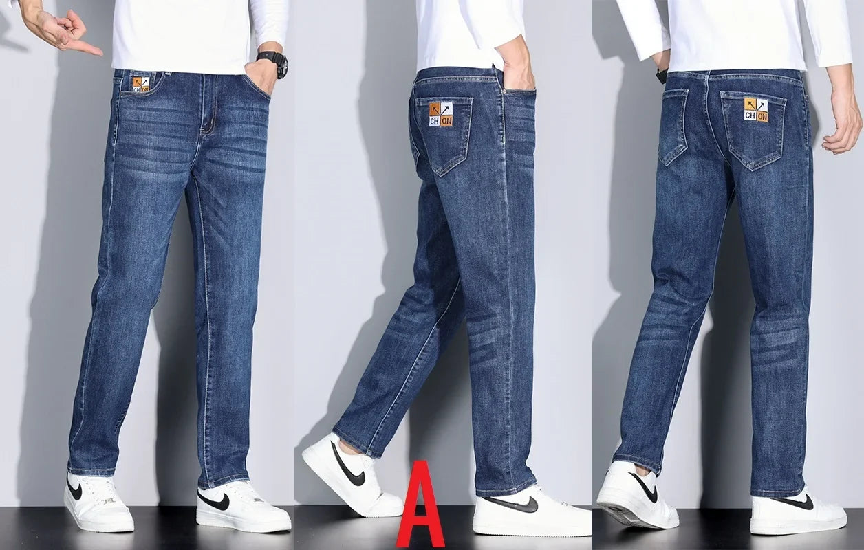 Big Tall Clothes Men's Jeans Extral Long Leg Length Straight Denim Pant Male Lengthened Trouser Slim Thin 190cm 200 Cm 120cm 110