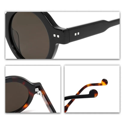 UV400 Protection Retro Glasses Asymmetric Square Acetate Frame for Men Women Polarized Lens Daily Trendy Lightweight