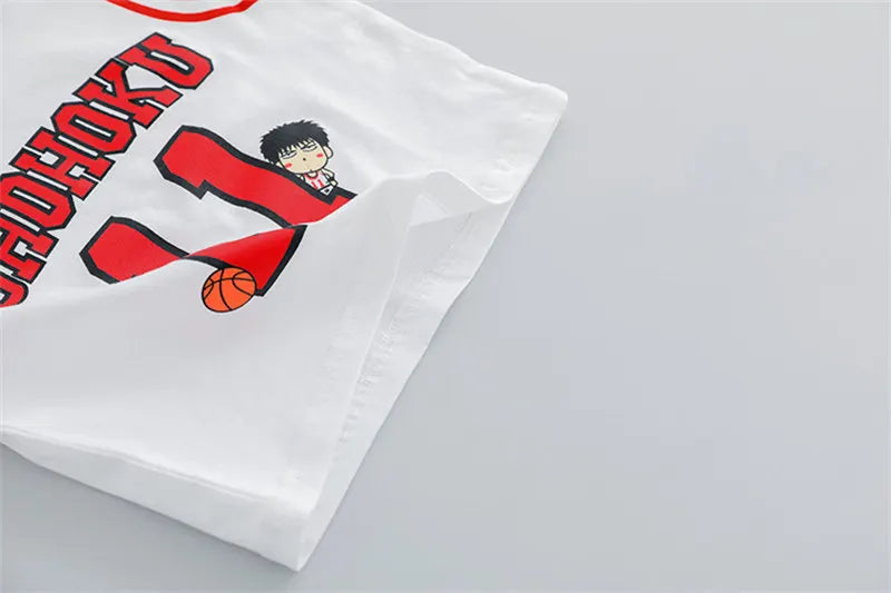 Children Cotton Clothes Baby Boys Sport Set Sport BasketBall O-Neck T-shirt Shorts 2Pcs/sets Infant Fashion Toddler Tracksuits