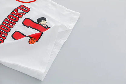 Children Cotton Clothes Baby Boys Sport Set Sport BasketBall O-Neck T-shirt Shorts 2Pcs/sets Infant Fashion Toddler Tracksuits