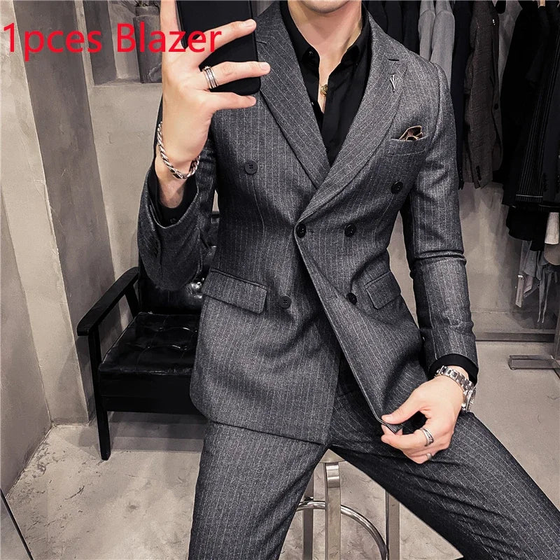 25 Colors 1 Pcs Blazer No Pants S-7XL New Wedding Dress Formal Business Slim Mens Suit Jacket Plaid Striped Solid Color