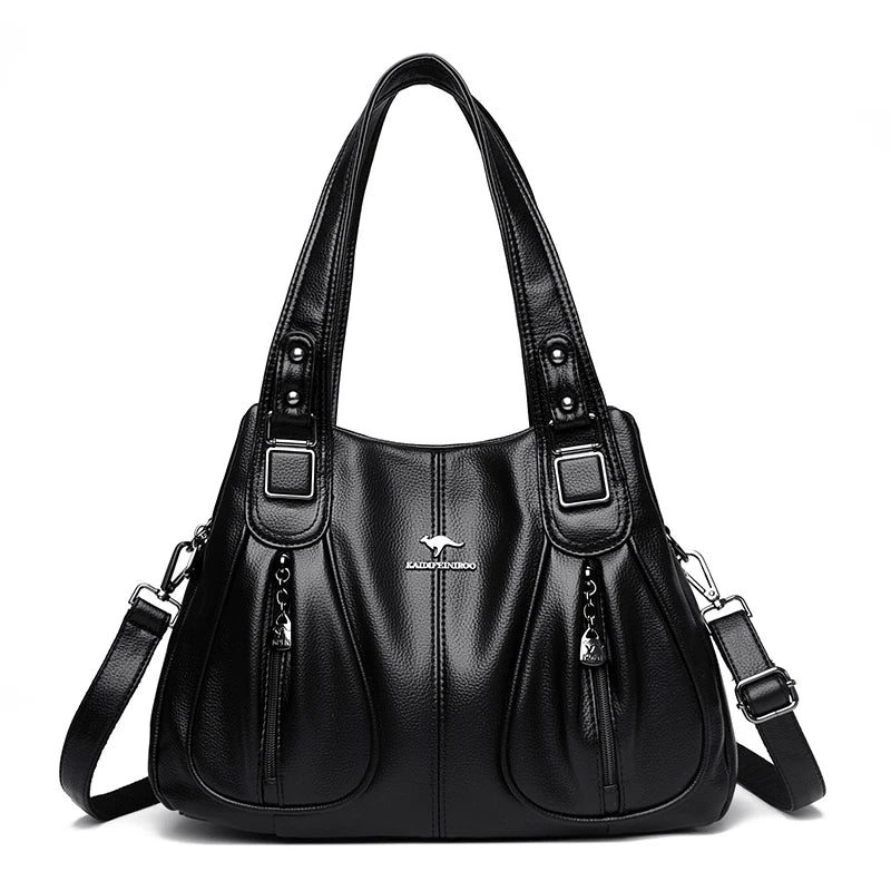100% Genuine Leather Women Handbag Fashion Girls Top-Handle Bucket Bag Soft Cowhide Female Shoulder Bags Women Crossbody Bag Sac