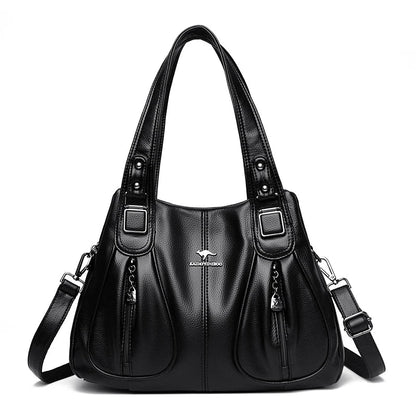 100% Genuine Leather Women Handbag Fashion Girls Top-Handle Bucket Bag Soft Cowhide Female Shoulder Bags Women Crossbody Bag Sac
