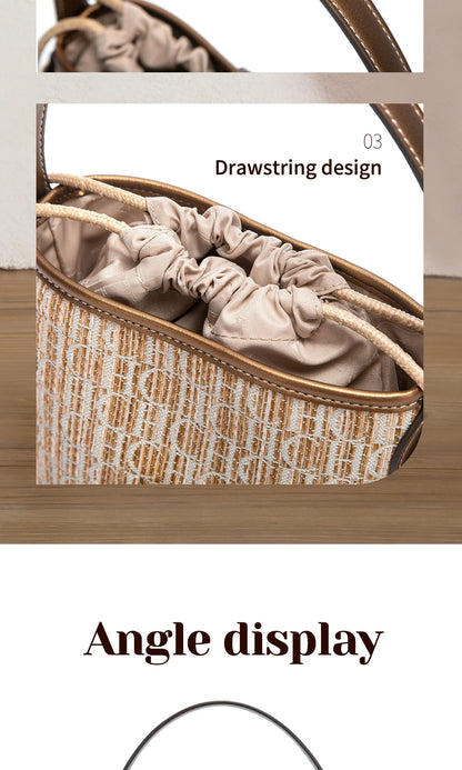 Minimalist and Versatile Summer New-arrival Straw Handbag for Women Exquisitely Crafted Women's Shoulder Bag