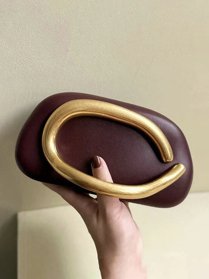 Metal Closure Clutch Evening Bags For Women Luxury Designer Handbag MINI wallet Vintage Elegant Oval Box Chain Strap Shoulder