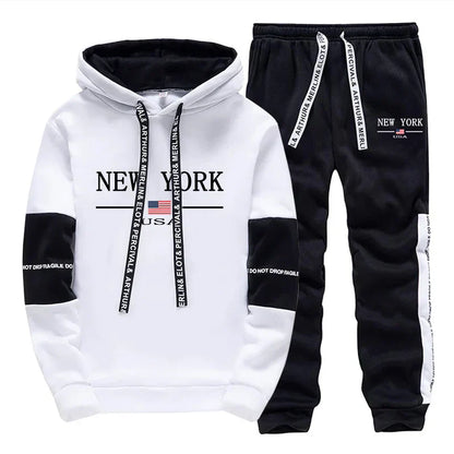 Quality Mens Tracksuit Casual Print Sweatshirts Sports Jogging Mens Clothing Autumn Winter Sportswear Single Piece Hoodie Pants