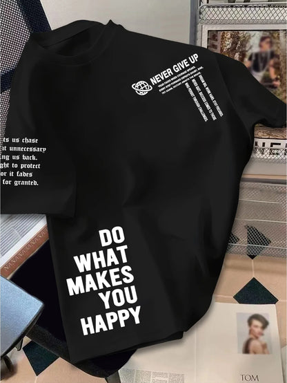 American-style Minimalist Summer New Men  T-shirt Suitable for Daily Wear Versatile and Trendy 100% Pure Cotton Soft Material