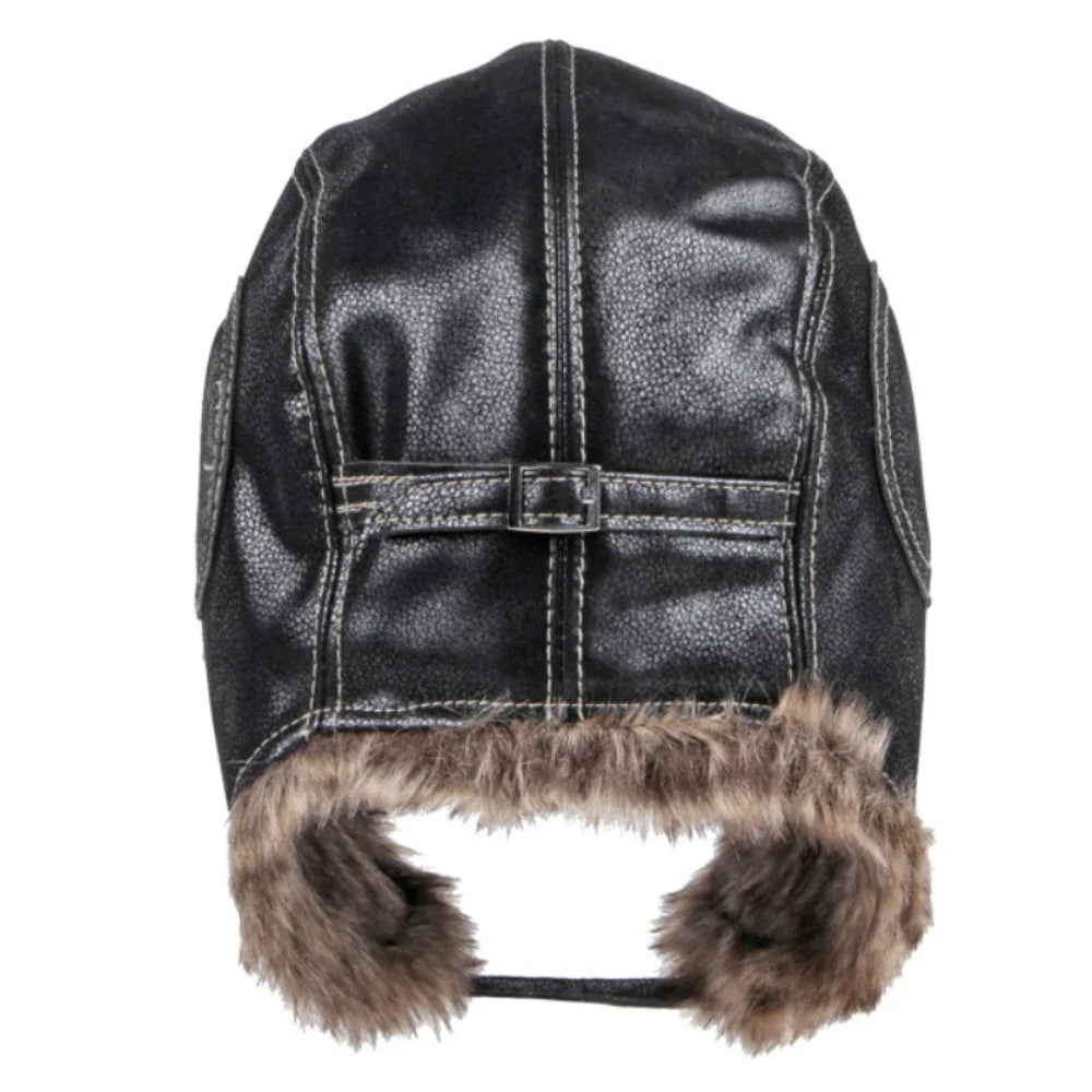 Russian Hat Unisex Thick Warm Winter Fur Hat for Men Women Windproof Leather Hat Male Female Snow Ski Trapper Earflap Cap
