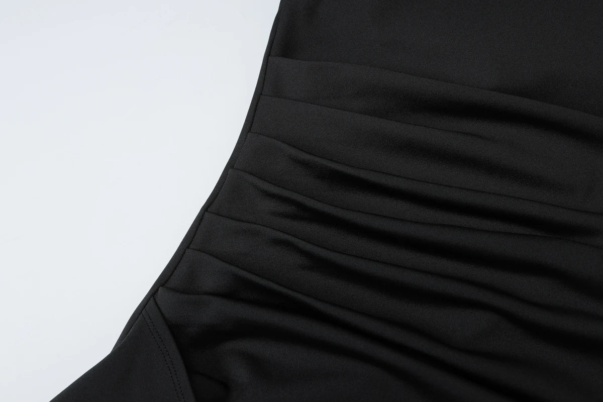 Women Elegant Solid Straps Slit Ruched Patchwork Sexy Bodycon Maxi Dress Summer Outfits Evening Party Birthday Festival