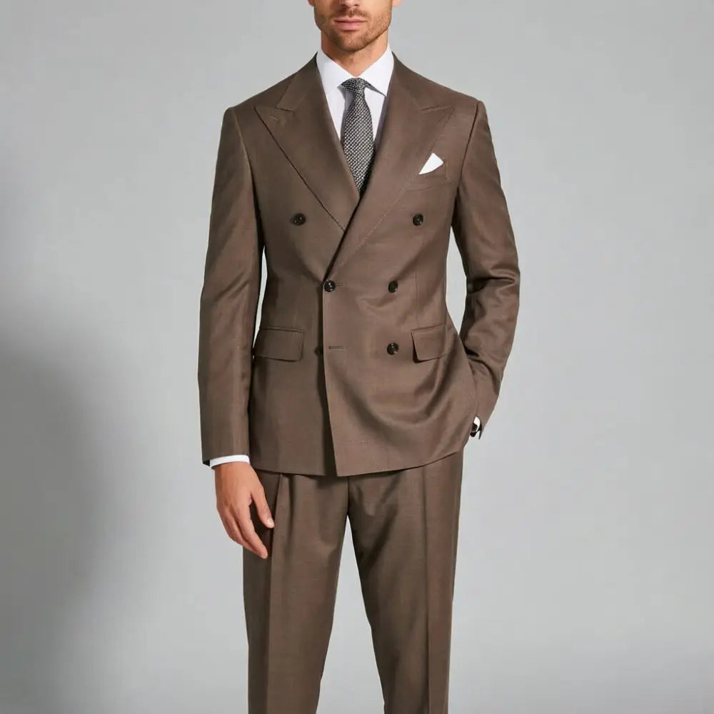 Men Double Breasted Suits 2 Pieces Slim Fit Wedding Tuxedo Premium Formal Blazer with Pants Prom Party Groom Office Wear