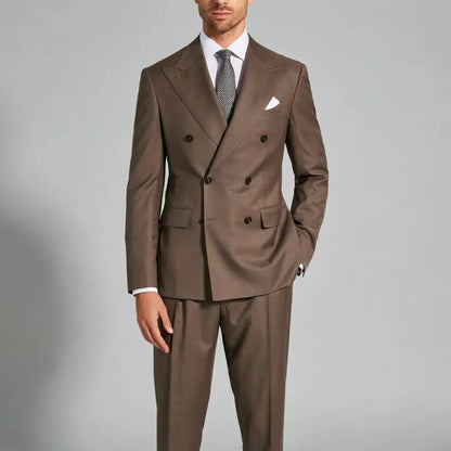 Men Double Breasted Suits 2 Pieces Slim Fit Wedding Tuxedo Premium Formal Blazer with Pants Prom Party Groom Office Wear