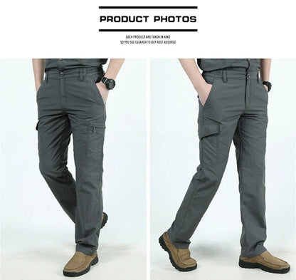 Military Tactical Pants Cargo Men Waterproof Trousers Casual Pants Wear-resistant Multi-pocket Outdoor Hiking Work Trousers Male