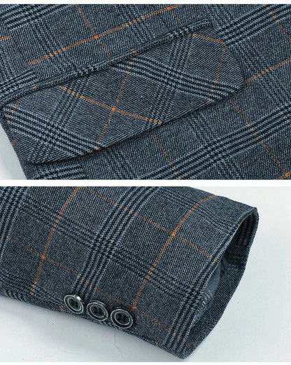 Brand 2026 Spring Stripe Suits Men 2 Button Autumn Business Elegant Man Jacket  Fashion New in Suits Blazers Men