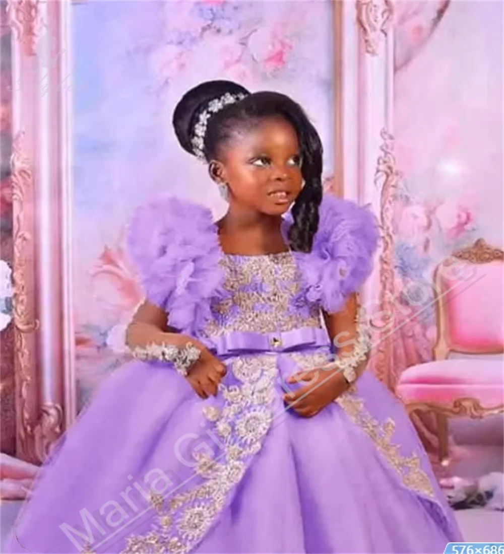 Customized Pink Little Baby Girls Wedding Party Dresses Lace Appliqued Flower Girl Dresses Beauty pageant Dress For Photo Shoot