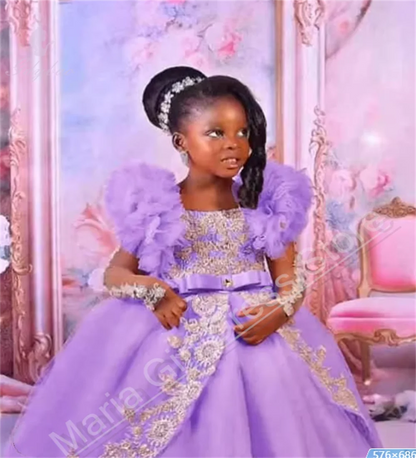 Customized Pink Little Baby Girls Wedding Party Dresses Lace Appliqued Flower Girl Dresses Beauty pageant Dress For Photo Shoot