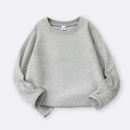 1pcs Spring Autumn Children's Pure Cotton Long Sleeve T-shirts Solid Color Boys Girls Tops Kids Baby Leisure Tee Student Clothes