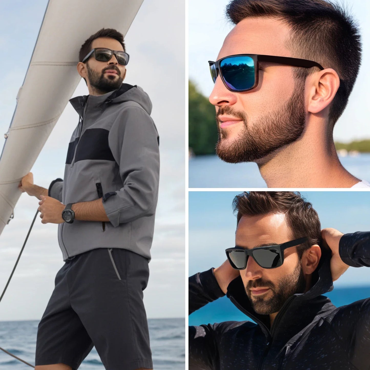 XL Z87 Polarized Safety Sport Sunglasses for Men Women Big Wide Heads TR90 Ultralight UV400 Oversized Outdoor Work Shades 8108