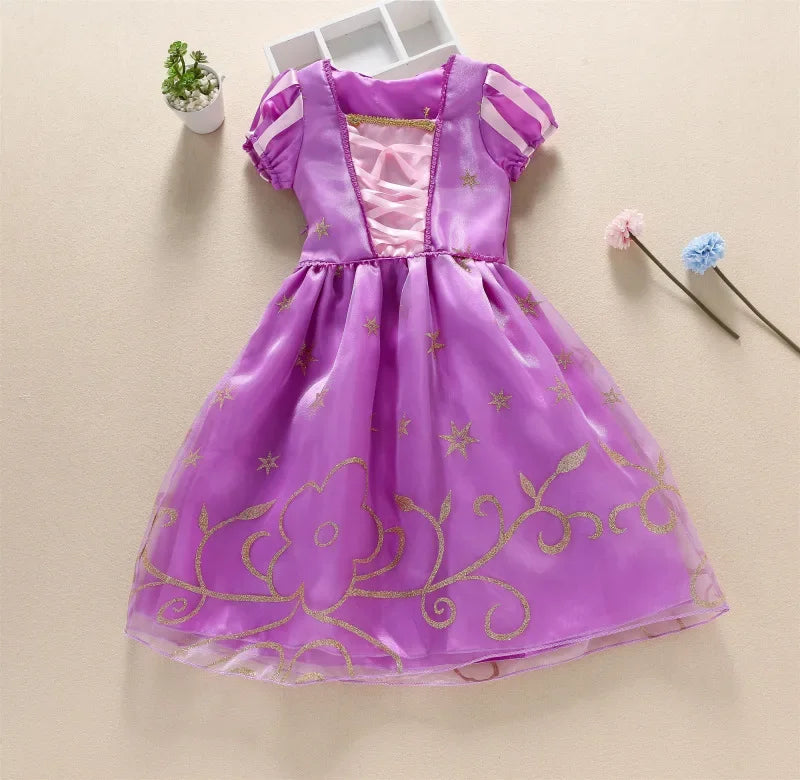 Girls Princess Dress Kids Disney Elsa Anna Snow White Aurora Sofia Rapunzel Cinderella Halloween Costume Children Birthday Party