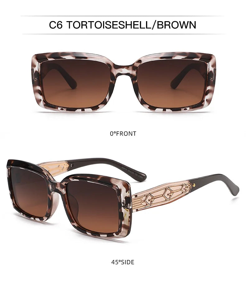 Korean Style Square Sunglasses UV400 Protection Tortoiseshell Shades Fashion Streetwear Men Sun Glasses Eyewear for Women Gafas