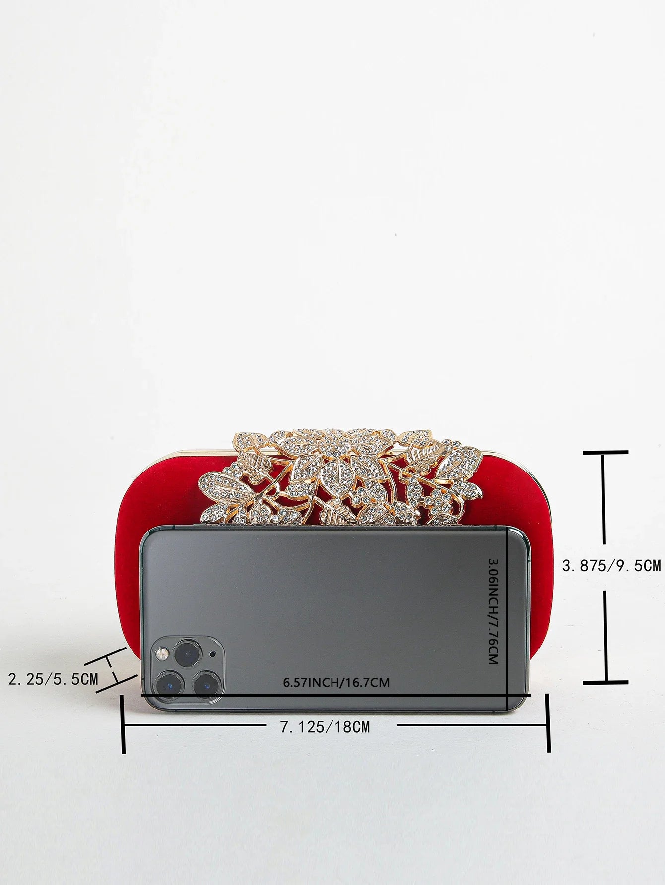Rhinestone Clutch Bag with Crystal Floral Clasp Women Evening Handbag Formal Party Purse