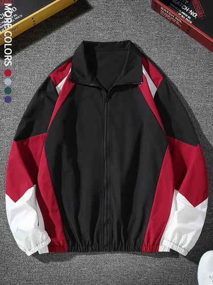 Men's color-blocked jacket, lightweight, casual, travel, windproof and wear-resistant, high-quality fabric, boyfriend gift