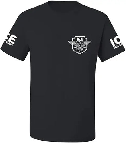 ICE Immigration Police, Fedral Agent Customs Enforcement Political Men's Novelty T-Shirt Humor Funny Letters Printed Saying Tee