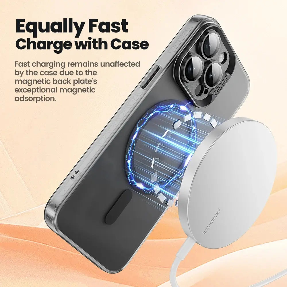 جراب Toocki Matte Magnetic للشحن اللاسلكي MagSafe لهواتف iPhone 15 14 13 12 Plus Pro Max مقاوم للصدمات مع واقي عدسات
