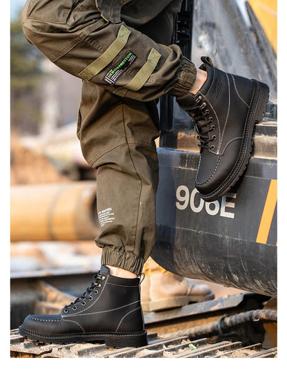 Latest Design Winter Plush Safety Boots Men Waterproof Steel Toe Indestructible Shoes Anti Smashing Puncture Proof Male Footwear