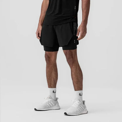 Men's Gym Shorts 2 in 1 Quick Dry Running Shorts Basketball Jogger Summer Fitness Workout Short Pants Bodybuilding Activewear