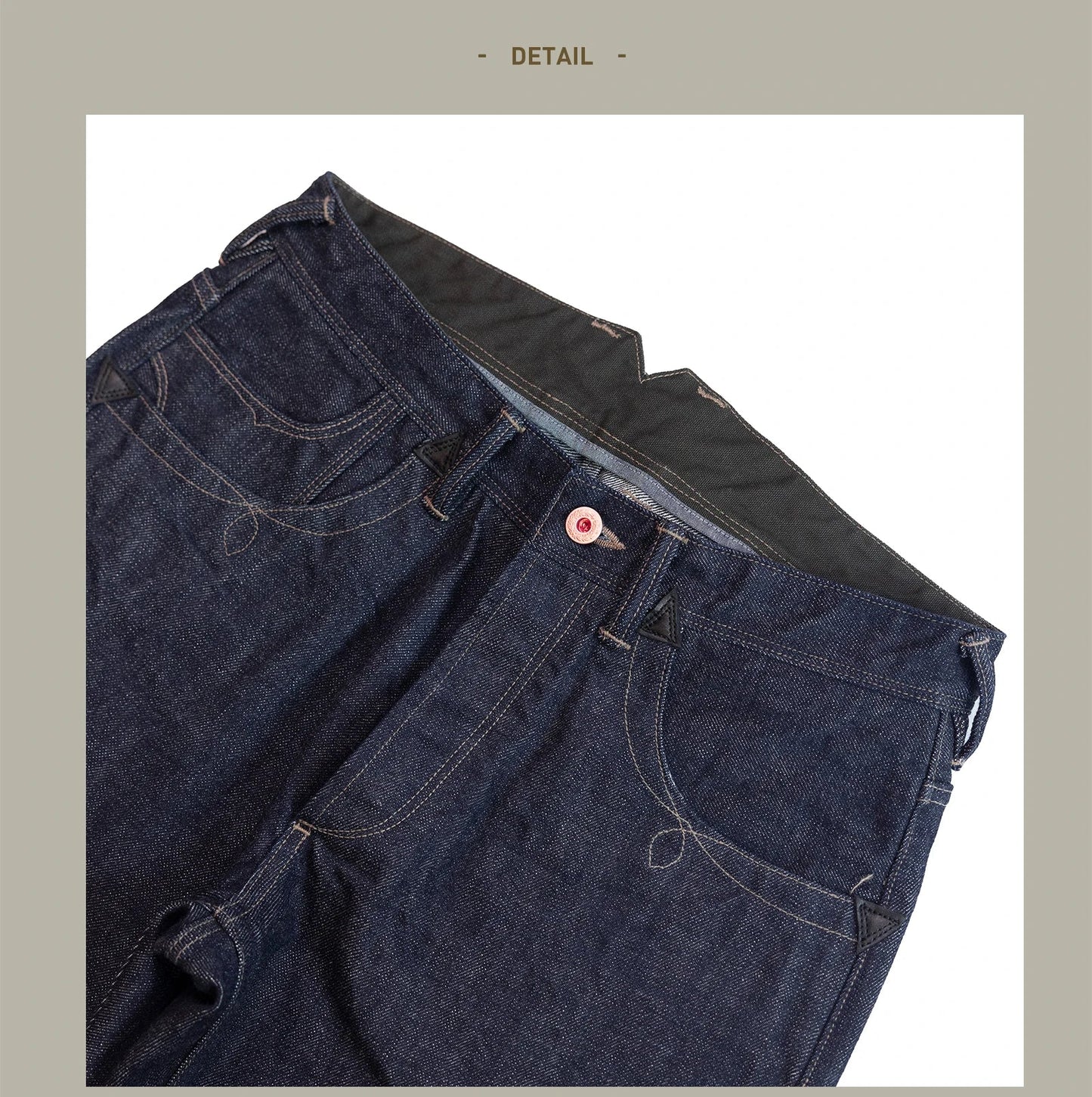 Red Tornado NOIR 18oz Indigo Selvedge Denim Jeans One-wash with Cinch-Back and Arcuate Stitching