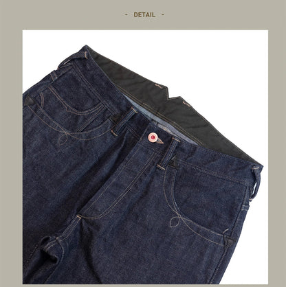 Red Tornado NOIR 18oz Indigo Selvedge Denim Jeans One-wash with Cinch-Back and Arcuate Stitching