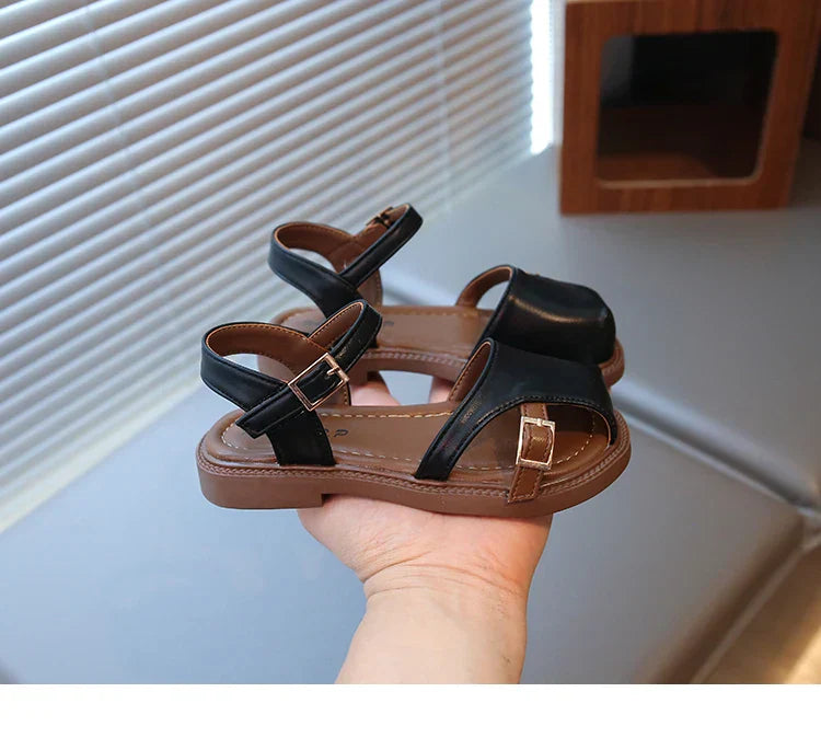 Summer Quick-Dry Children’s Sandals for Girls Non-Slip Soft Sole Toddler Flats Shoes  Princess Style Shoes Party School Elegant