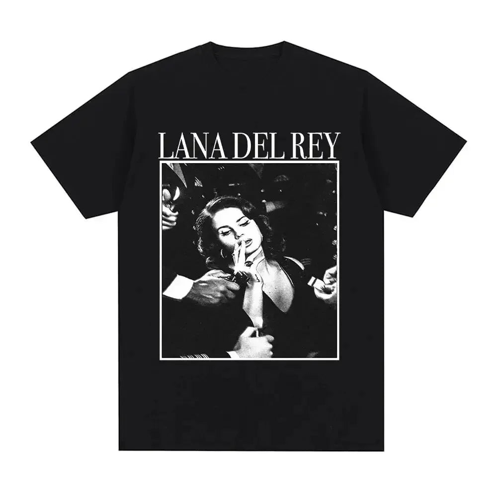 Singer Lana Del Rey Print T Shirt Women Fashion Hip Hop men's tshirts Streetwear Harajuku Short Sleeve T-Shirt Unisex summer tee