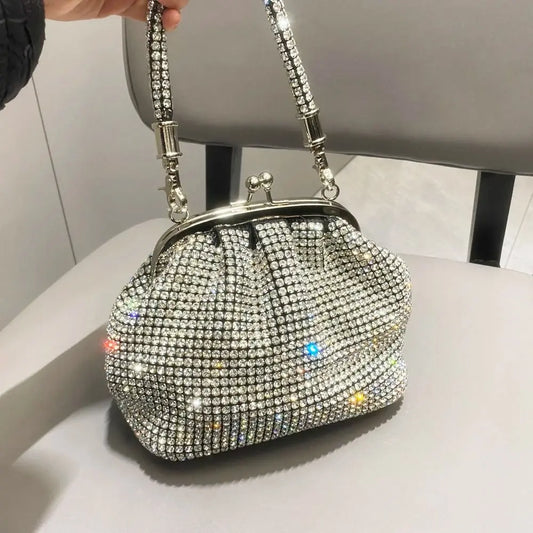 Fashion Rhinestones Evening Bag Portable Clutch Bag Casual Mini Purse Crystal Handbags Party for Women