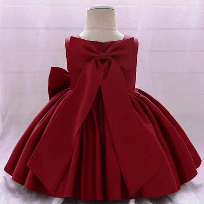 Big Bow Baby Girls Party Dress Toddler 1st Birthday Baptism Princess Kids Dresses for Girl White Wedding Prom Christmas Costumes