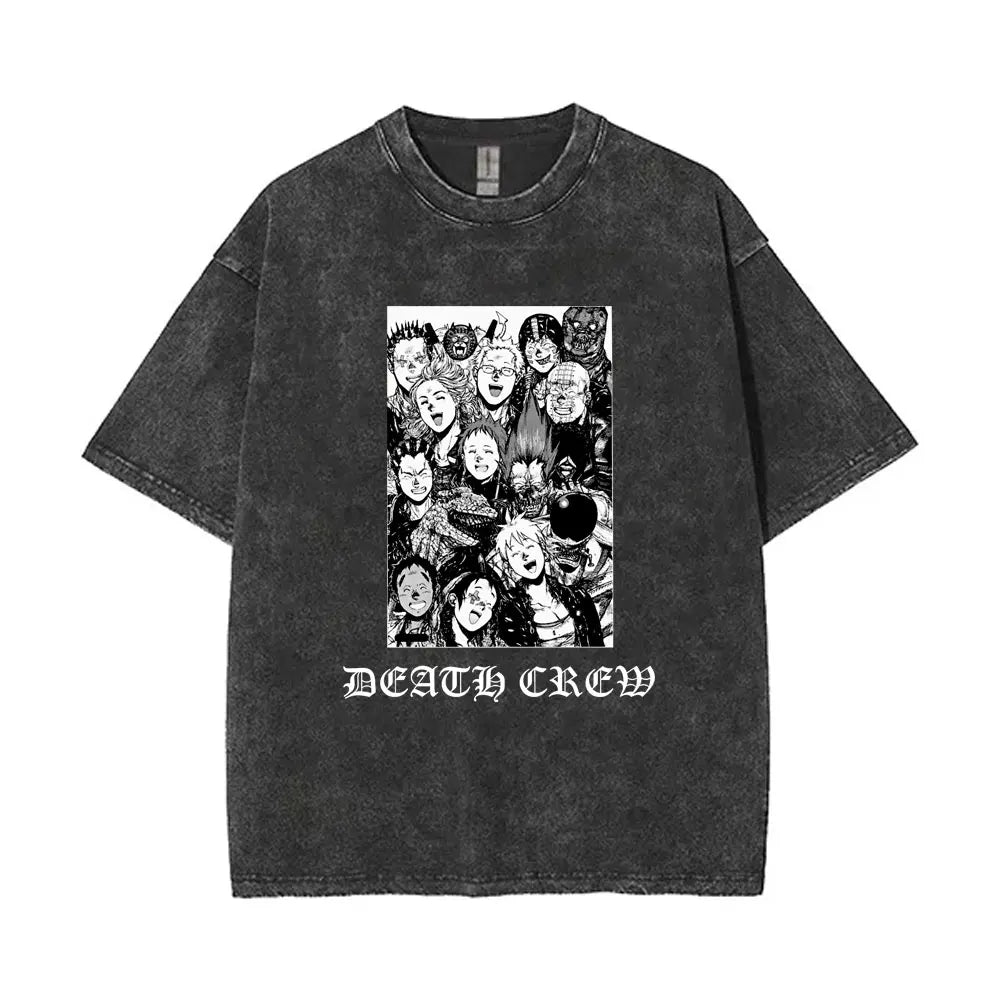 Anime Dorohedoro Kaiman Washed T-Shirt Men's Women Clothing Hip Hop Gothic Y2k T-Shirt Oversized Short Sleeve Cotton Tees Tops