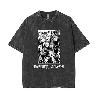 Anime Dorohedoro Kaiman Washed T-Shirt Men's Women Clothing Hip Hop Gothic Y2k T-Shirt Oversized Short Sleeve Cotton Tees Tops