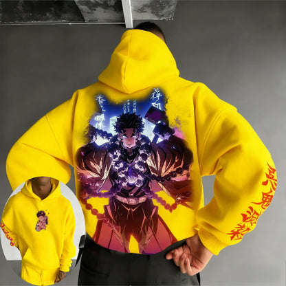 Demon Slayer Men's Hoodie Sweatshirt Gyomei Himejima Anime Spring Autumn Winter Boy Harajuku Long-sleeved Parent-child Outfit