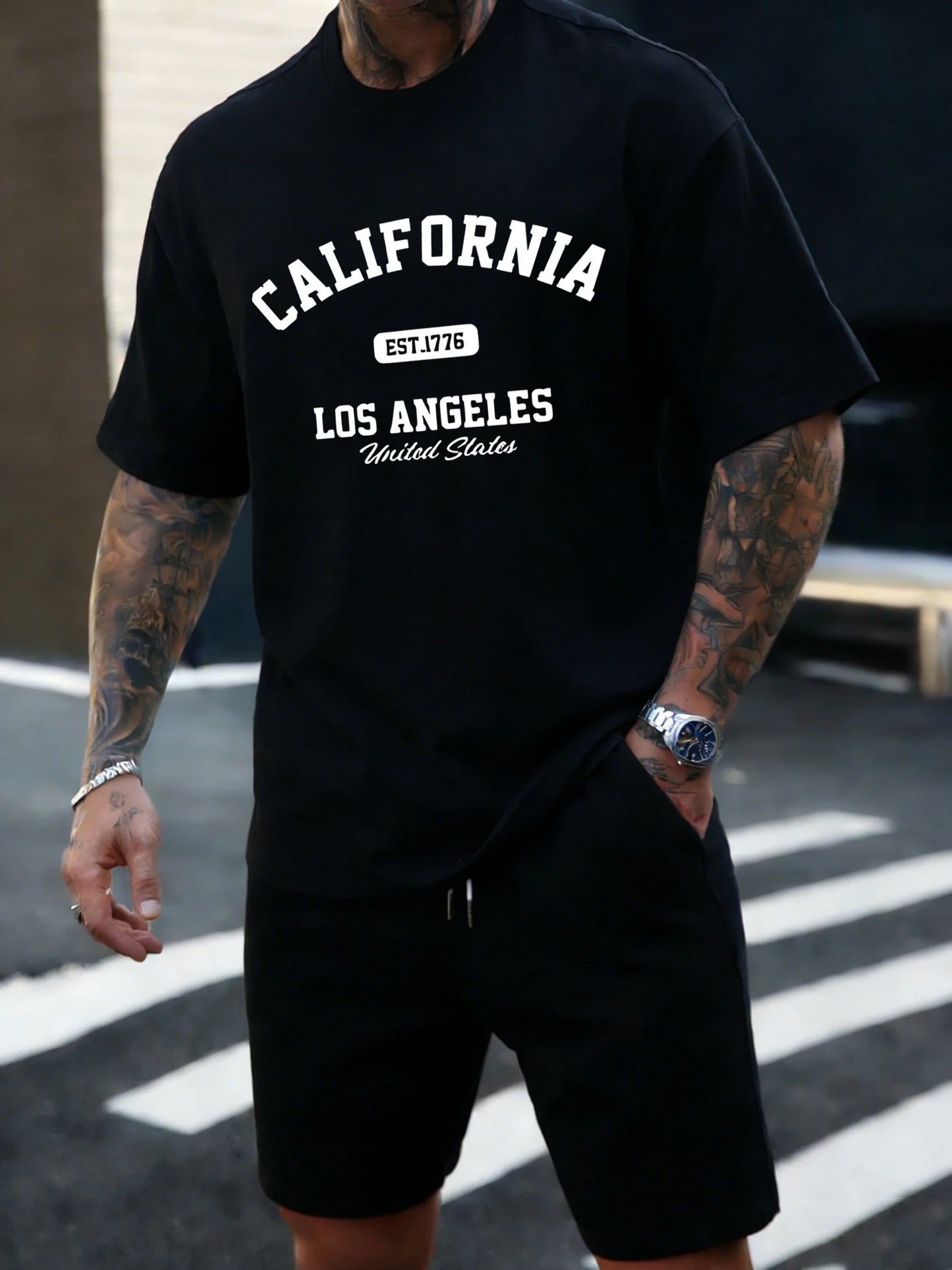 California Los Angeles Est 1776 Men T Shirts Retro Fashion Soft Short Sleeve Summer Comfortable T-Shirt Unisex Cotton Loose Top